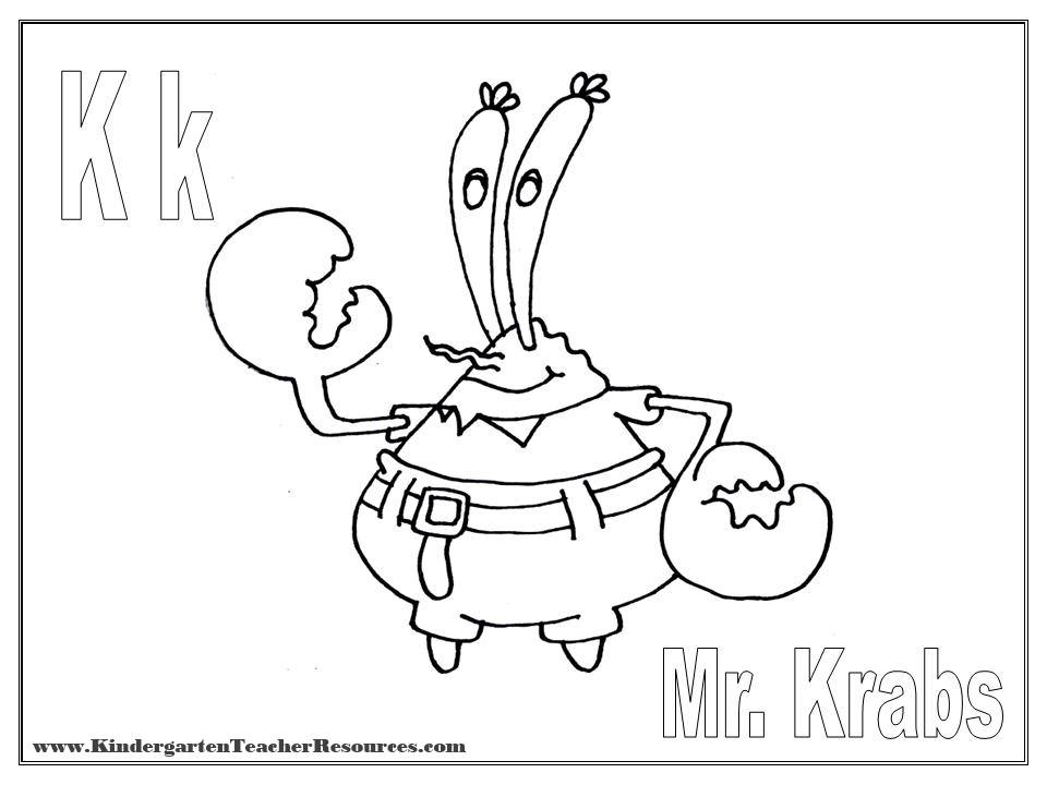 Mr. Crab Coloring Pages