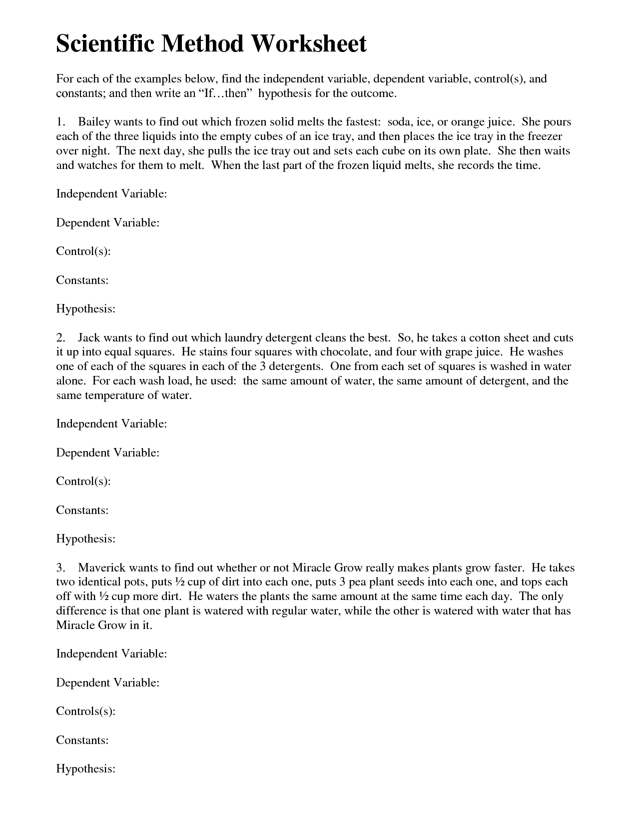 33 Scientific Method Variables Worksheet - Notutahituq Worksheet