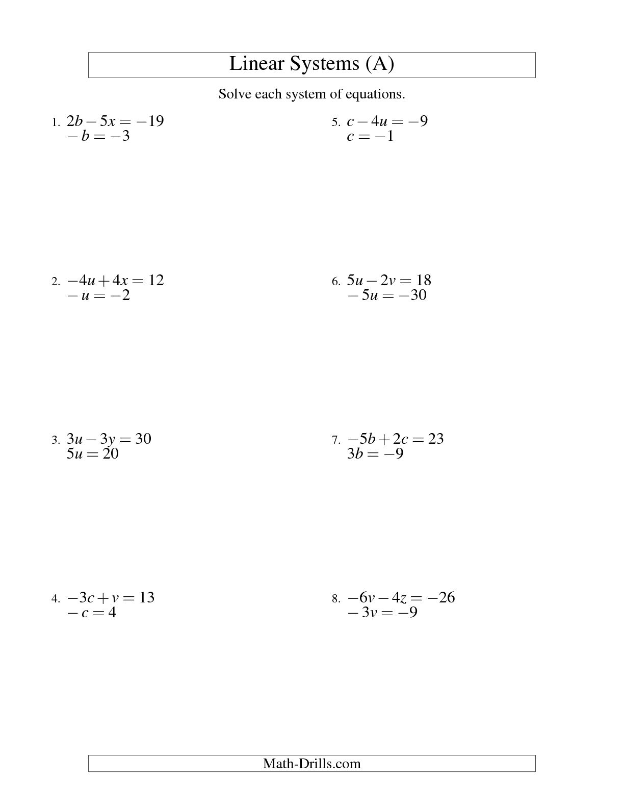 13 Best Images of Algebra Linear Equations Worksheet - Solve Math