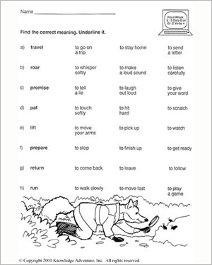 2nd Grade Vocabulary Words Worksheet