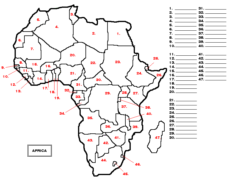 Africa Country Map Quiz
