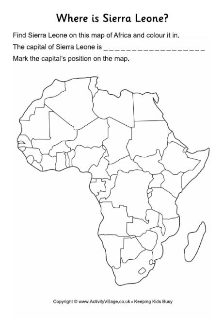 Africa Map Blank Worksheet