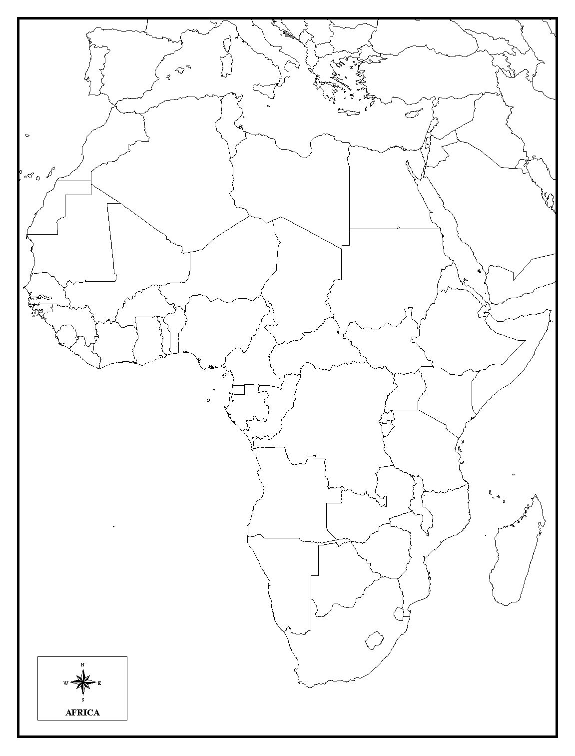 Africa Map Quiz Worksheet
