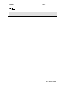Blank 2 Column Chart Template