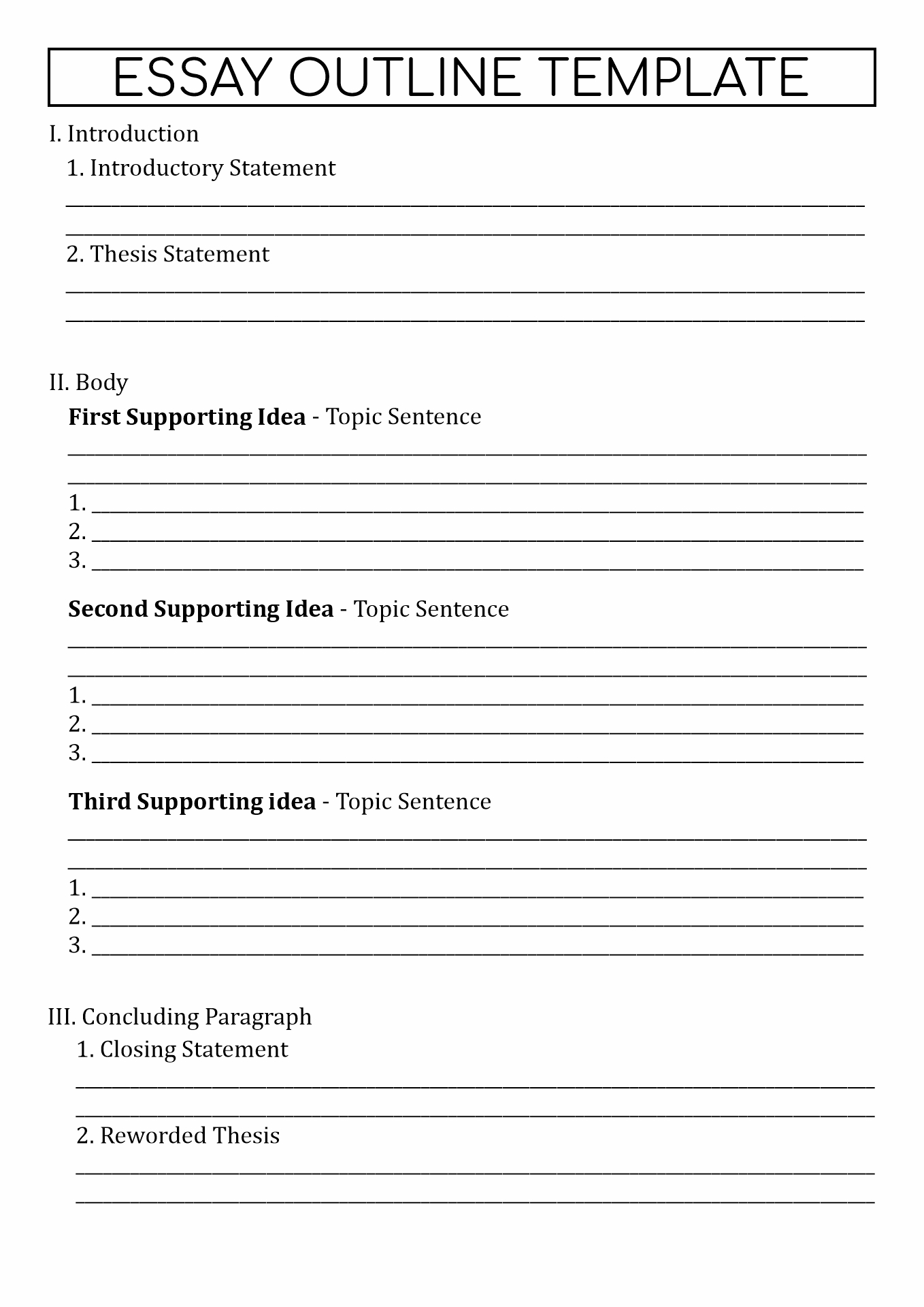 Argumentative Essay Template Outline argumentative-essay-template-outline