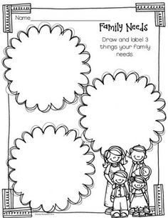 Family Traditions Worksheets for Kindergarten
