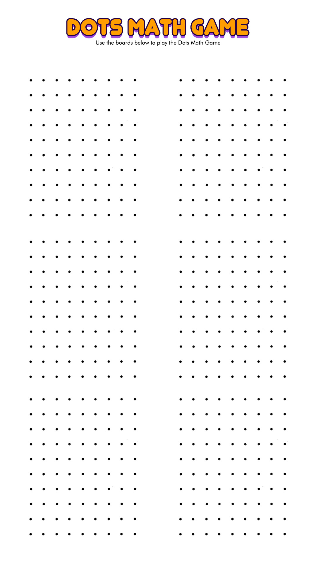 14 Best Images of Dot Game Printable Worksheets Dot Game Printable