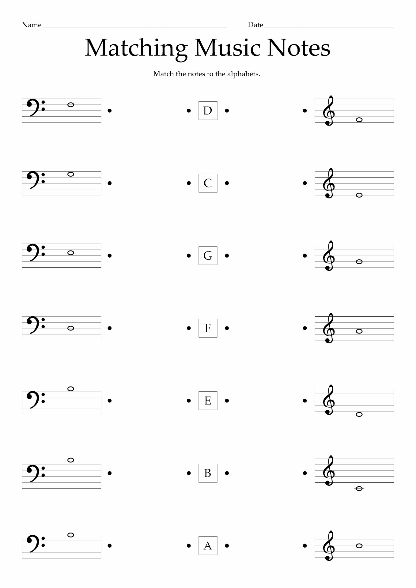 Piano Notes Printable