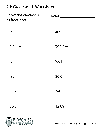 7th Grade Math Worksheets