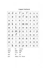 Computer Word Search Worksheets