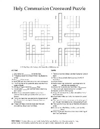 Holy Communion Crossword Puzzle