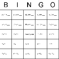 Printable Math Bingo Cards