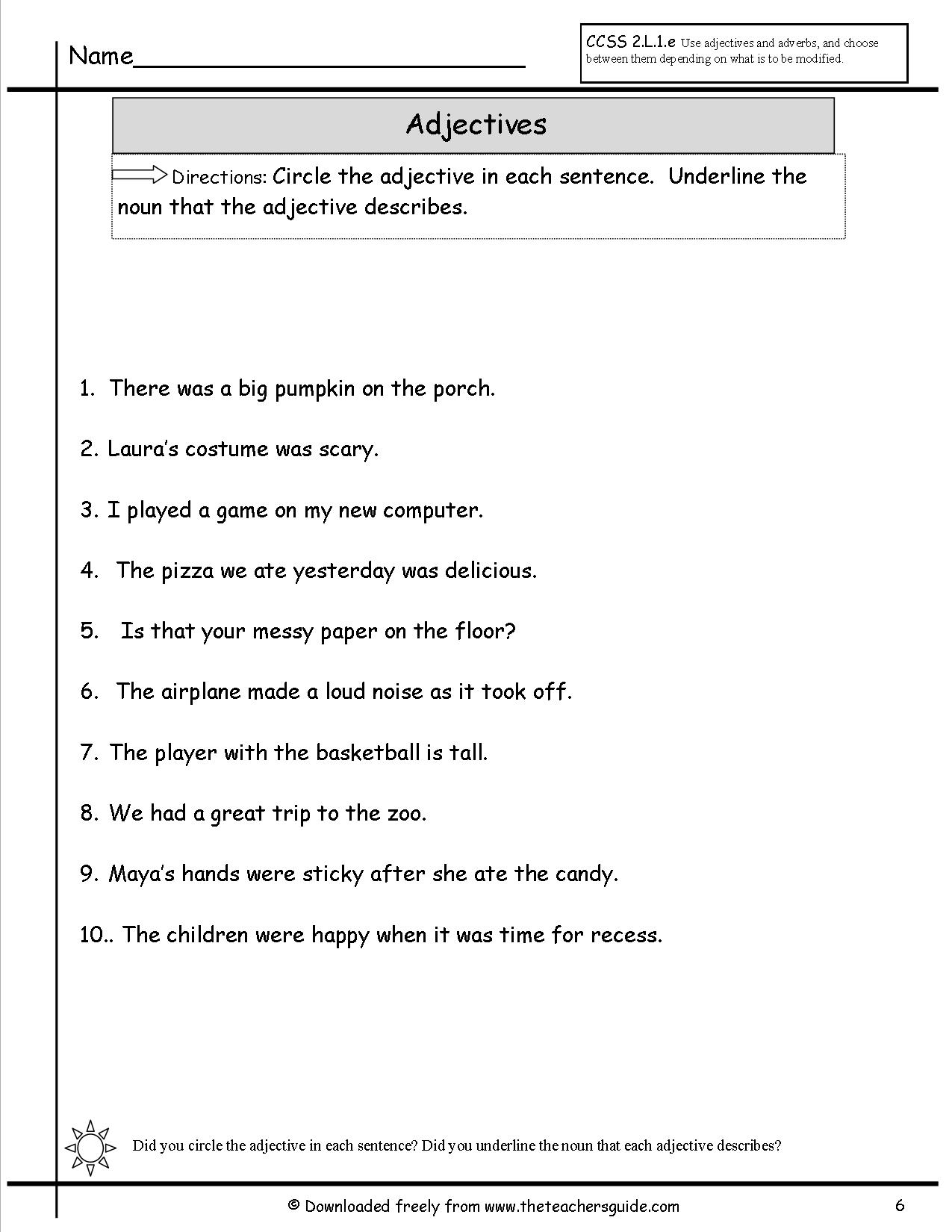 15 Best Images Of Nouns And Adjectives worksheets Identifying Nouns It Is A 4 Page Worksheet 