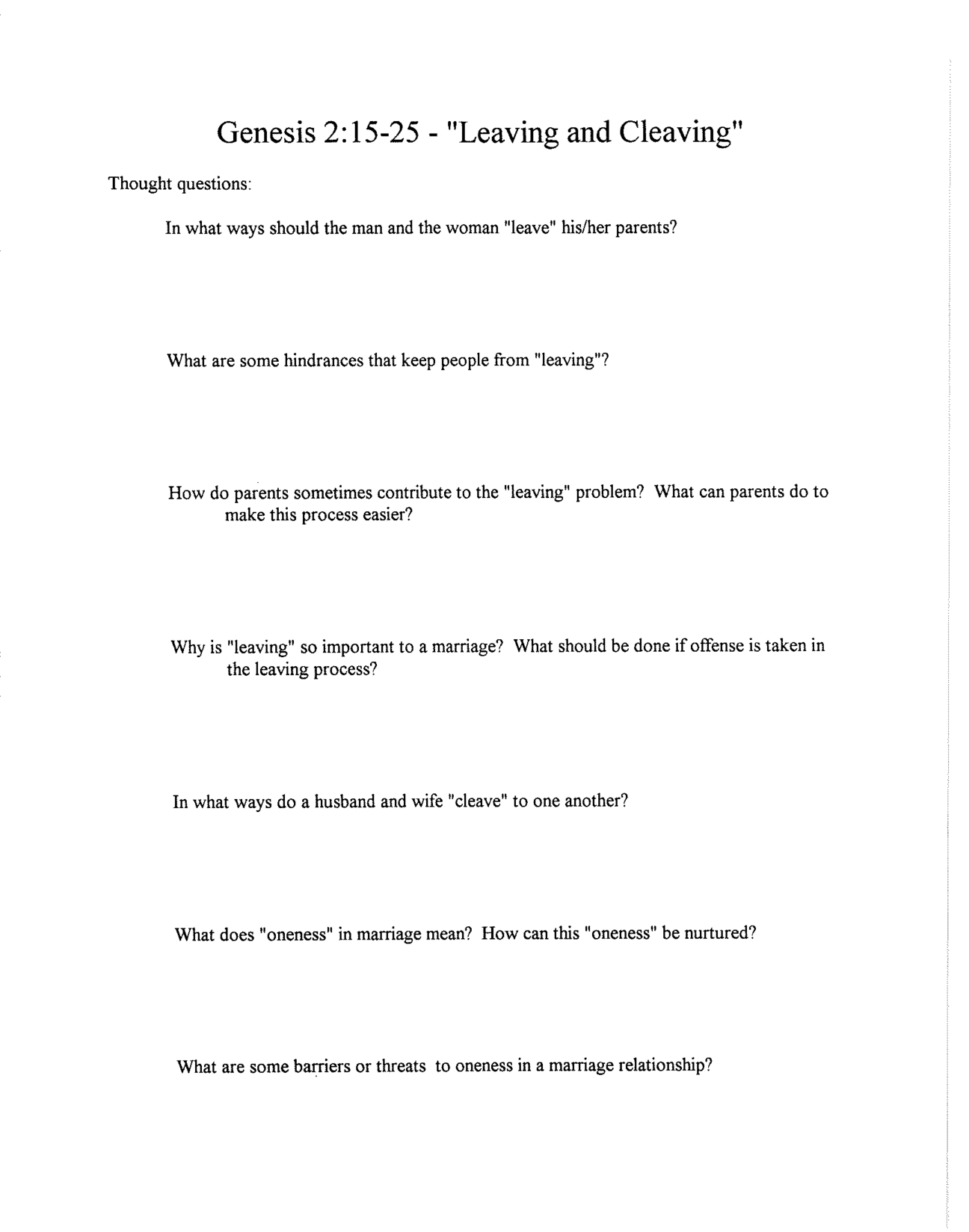 Free Printable Marriage Counseling Worksheets