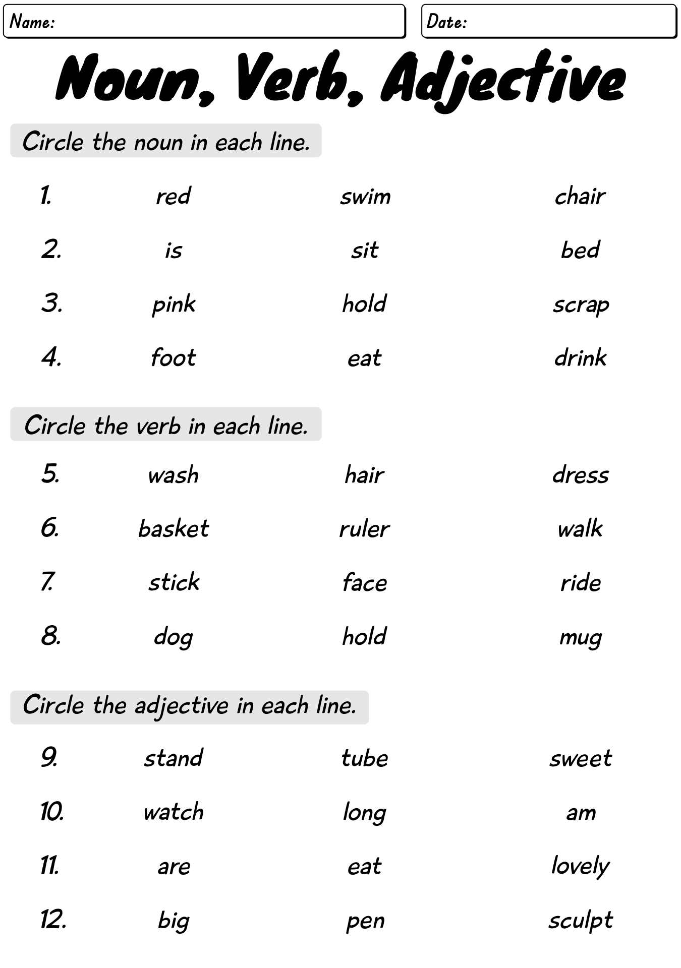 15 Best Images of Nouns And Adjectives Worksheets - Identifying Nouns