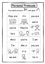 Personal Pronouns Worksheet