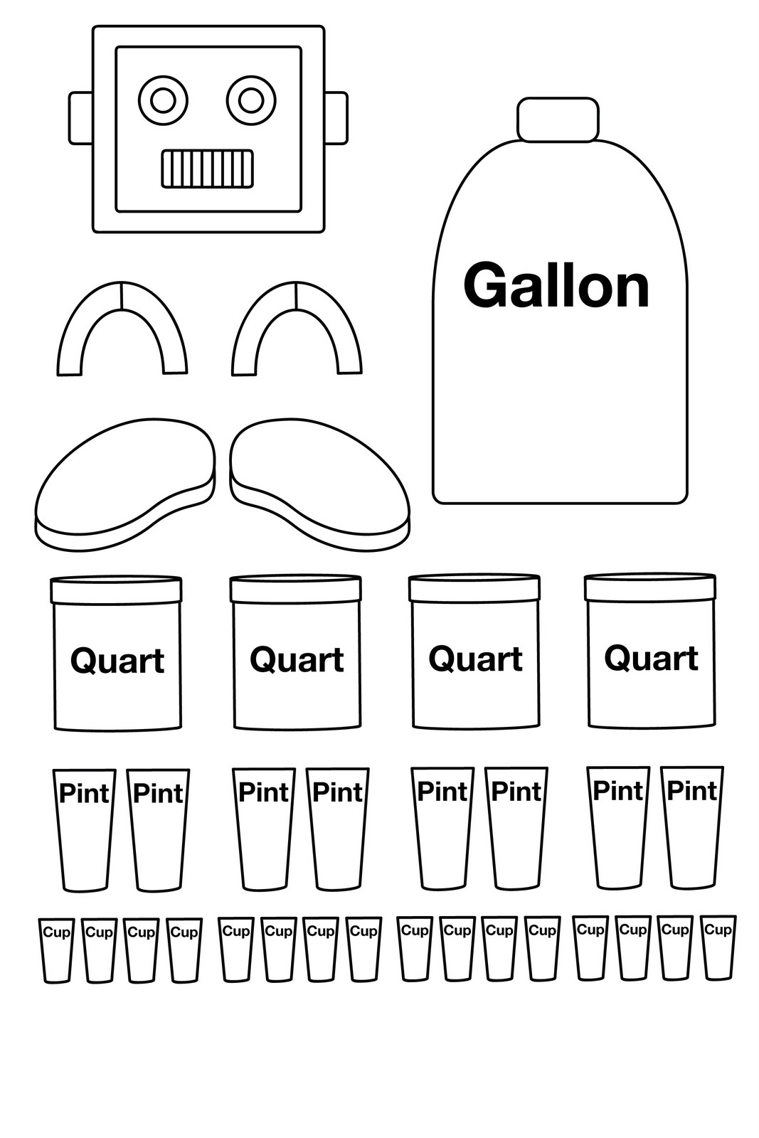 16 Best Images Of Robot Measuring Worksheet Gallon Man Template 