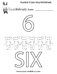 Printable Preschool Worksheets Number 6
