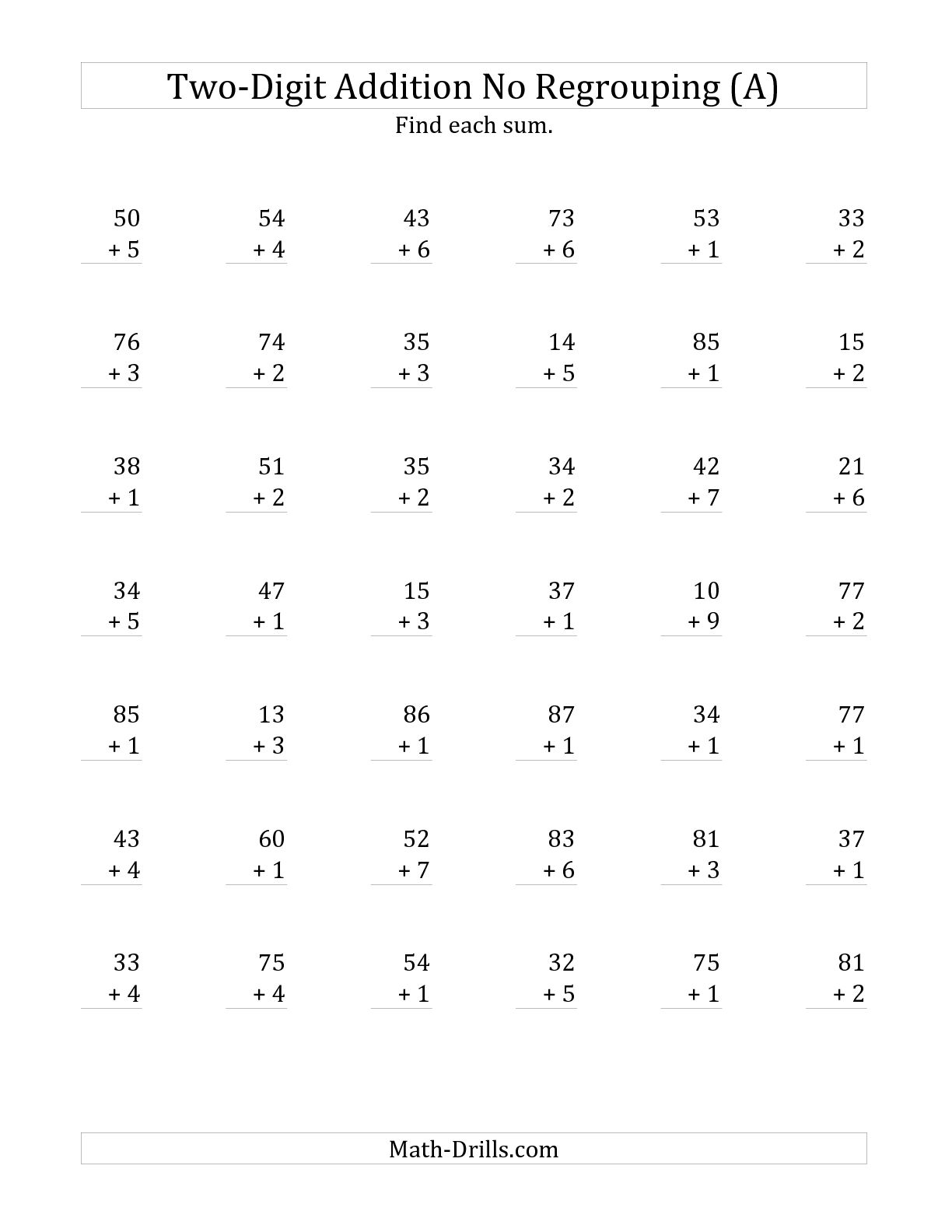 Adding 2 Digit Numbers Worksheet Ks1