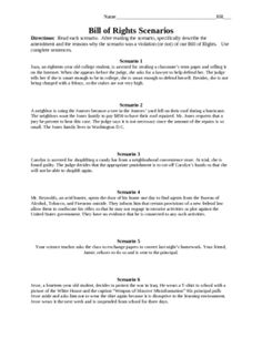 17 Best Images of Constitution Worksheets For Middle School  Bill of Rights Scenario Worksheet 