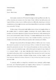 Example of a cause and effect essay