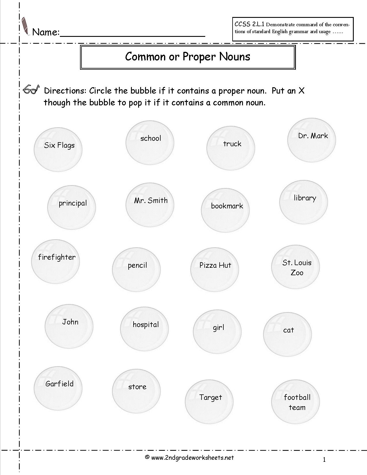 19 Best Images Of Proper Noun Worksheets Grade 1 Nouns Worksheets 2nd Grade Common And Proper