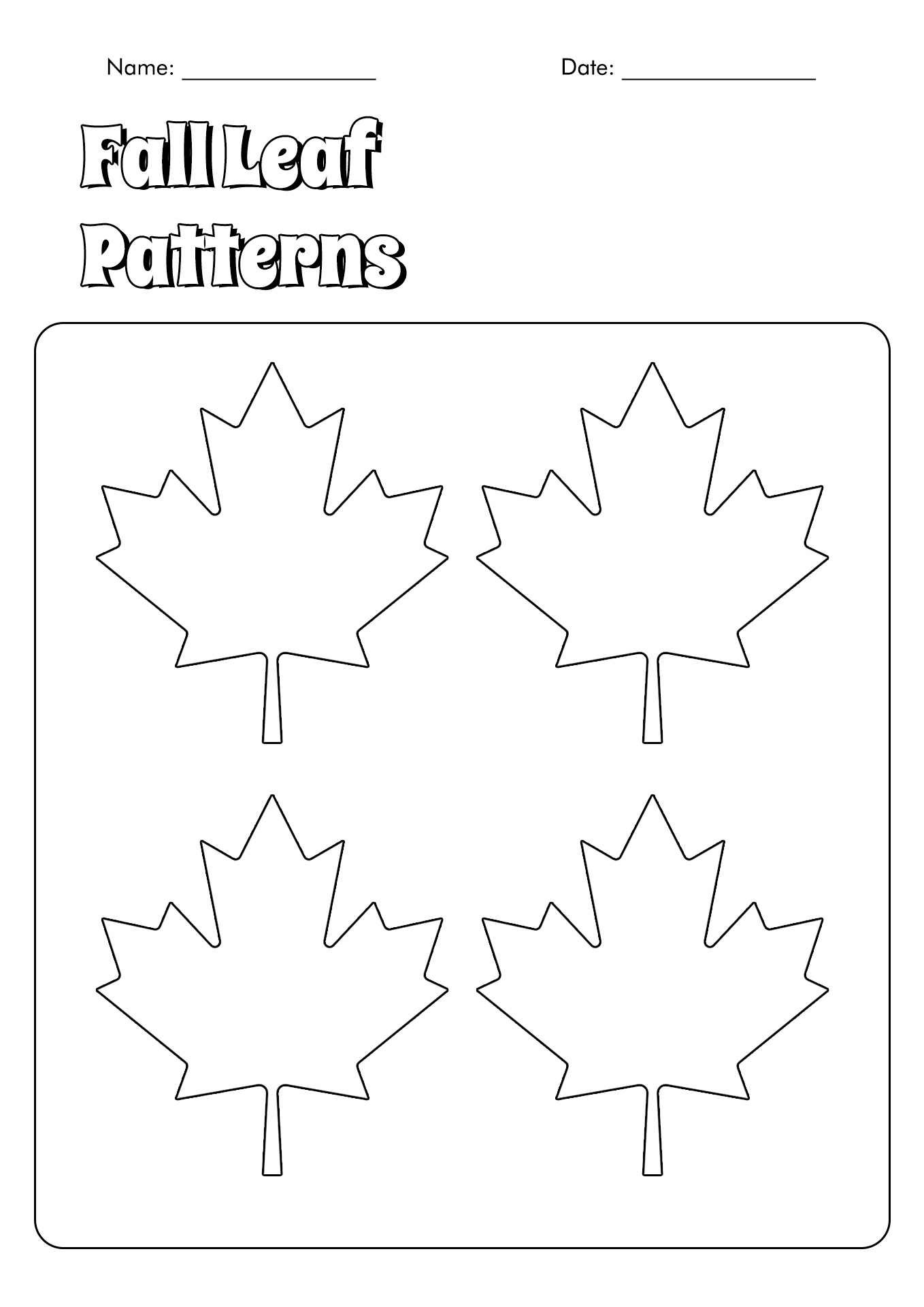 11 Best Images Of Autumn Leaf Patterns Worksheets Printable Fall 11 Best Images Of Autumn Leaf Patterns Worksheets Printable Fall