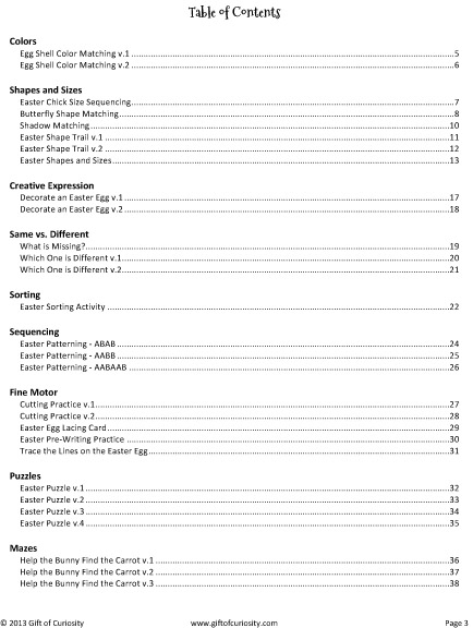  Printable Table of Contents Worksheet