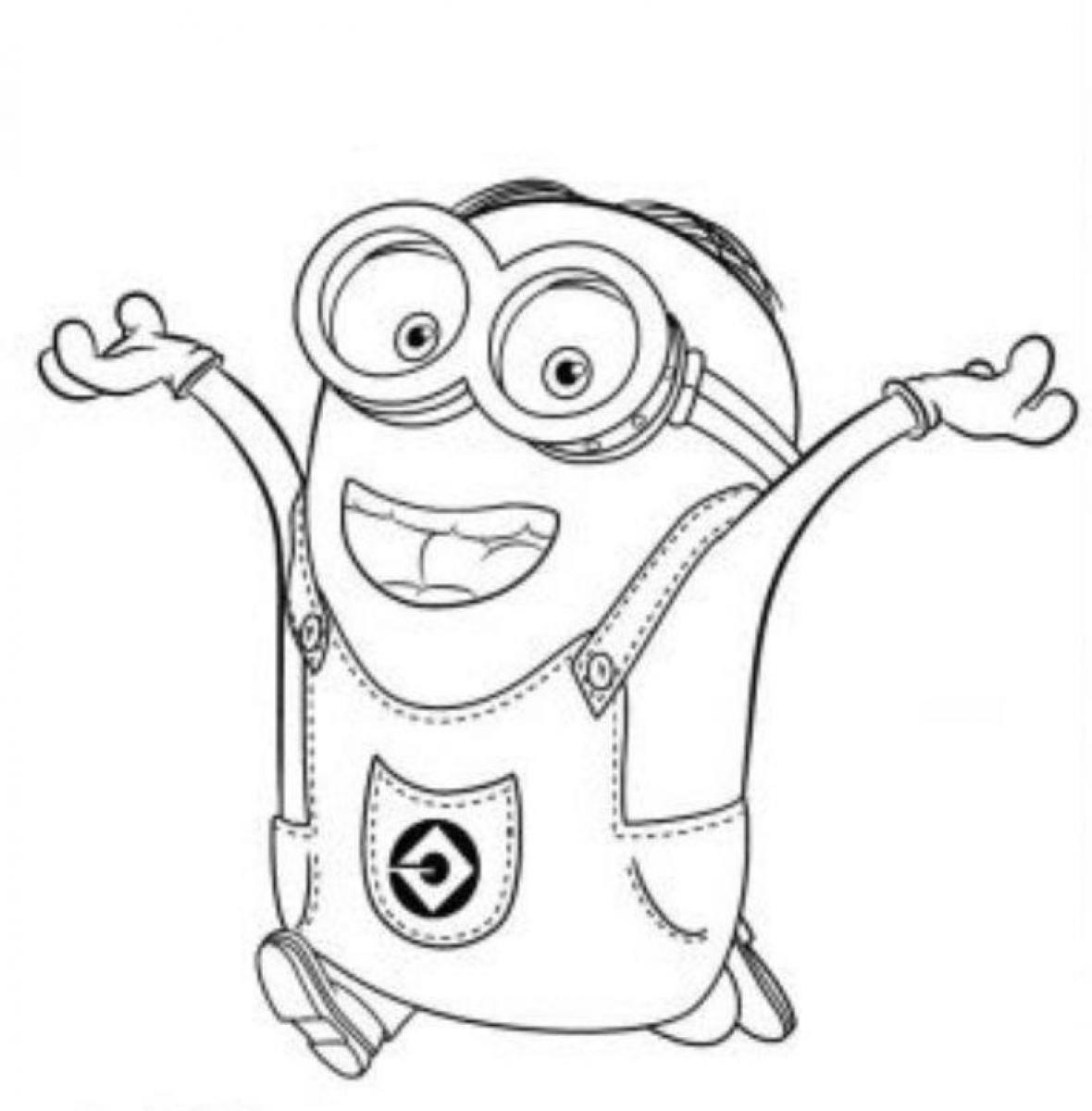 Happy Minion Coloring Pages