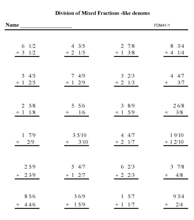 10 Best Images of High School Math Worksheets Printable Fractions - 8th