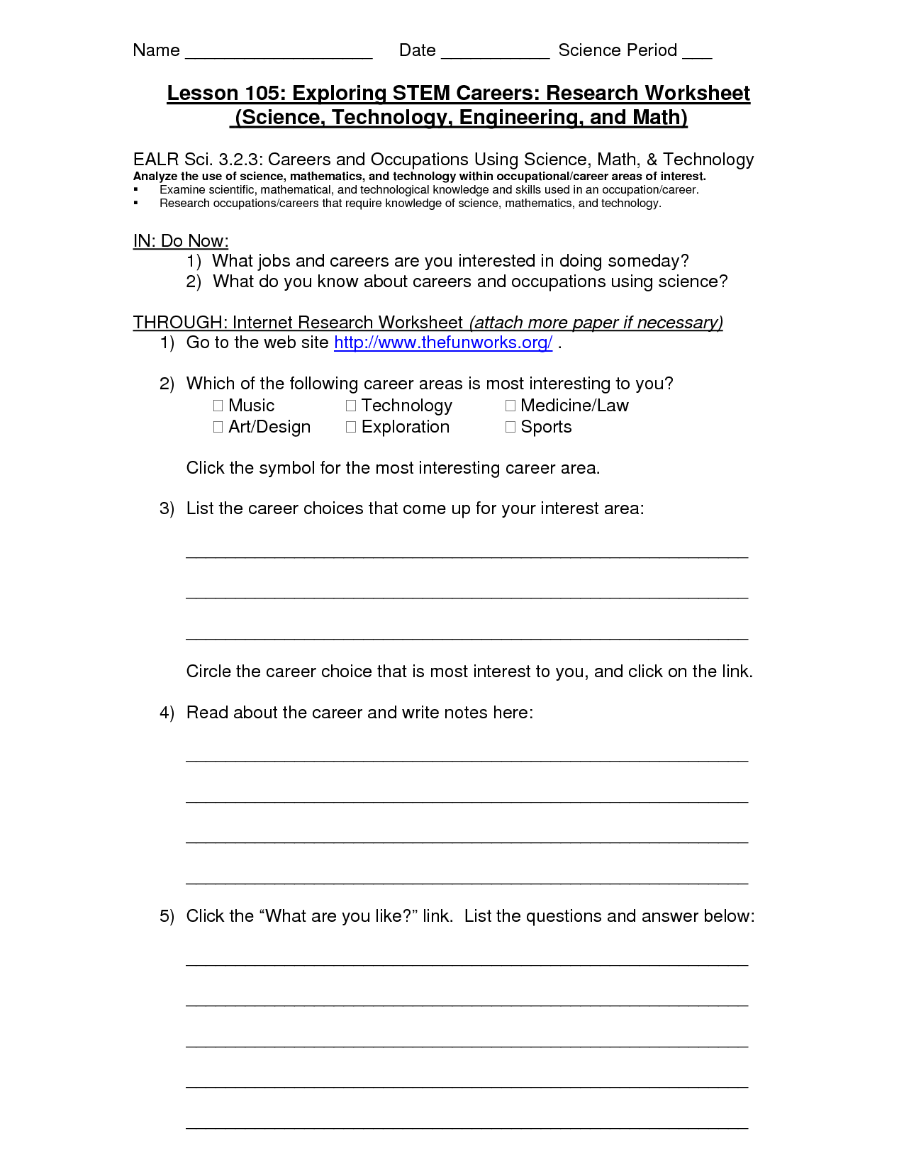 Research Skills Worksheets