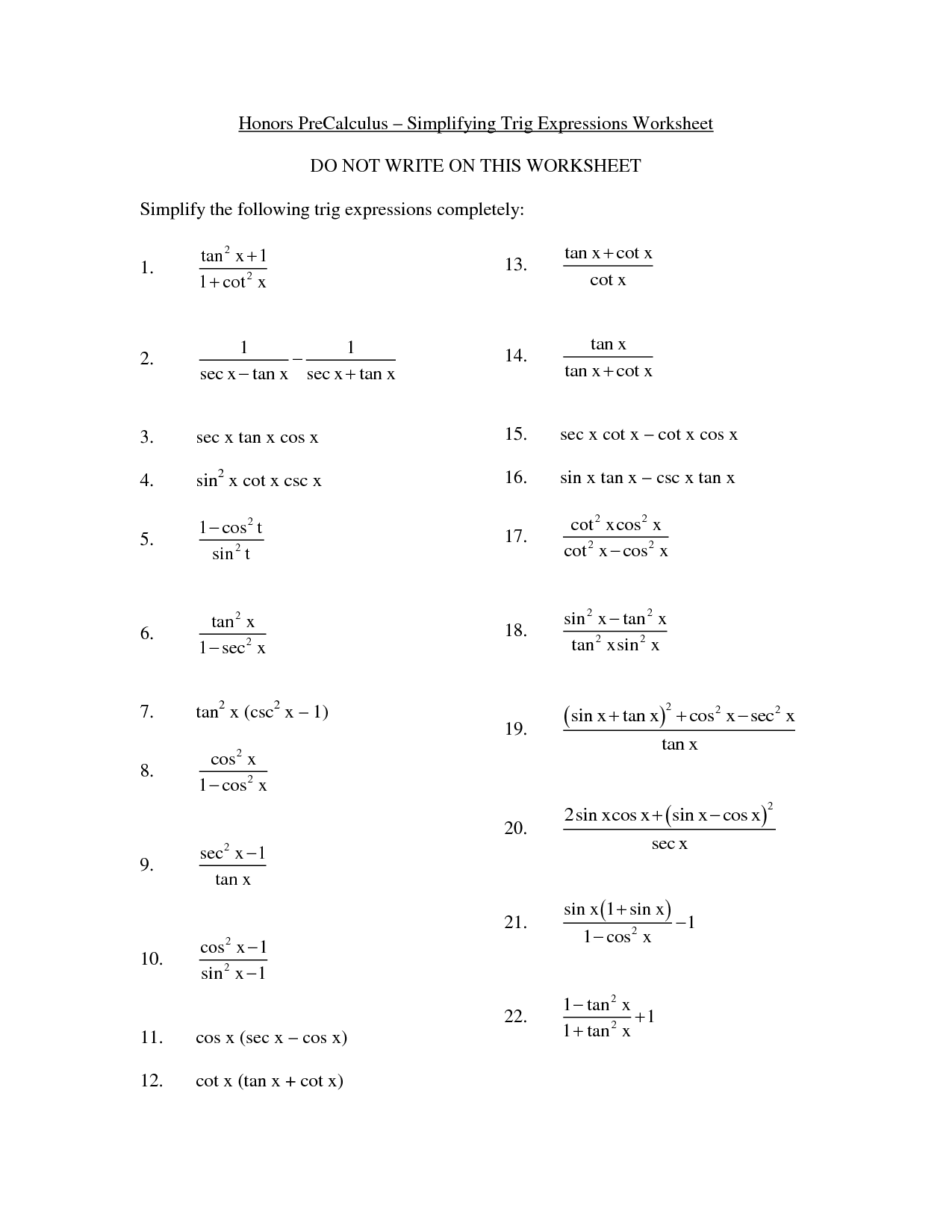 8 Best Images of Pre Calculus Worksheets - Arithmetic and Geometric