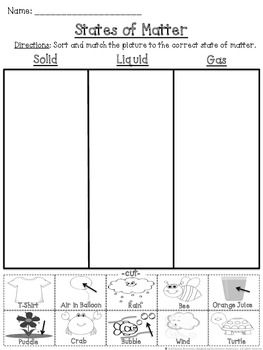 16 Best Images of Matter Cut And Paste Worksheets - States of Matter