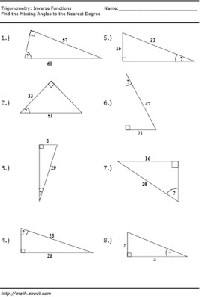 Free Printable Trigonometry Worksheets