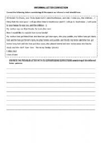 Friendly Letter Worksheet Corrections