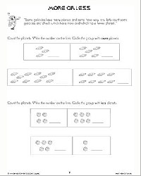 Kindergarten Math Worksheet More or Less