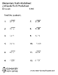 Printable Division Worksheets 3rd Grade Math
