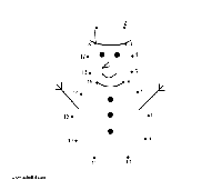 Snowman Connect the Dots Coloring Pages for Preschoolers