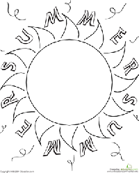 Sun Coloring Page Worksheets