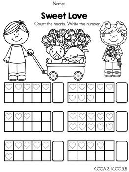 Counting with Ten Frames Kindergarten Math Worksheets