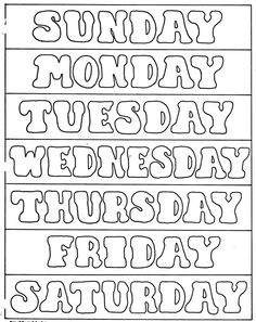 Days of the Week Printable Activities