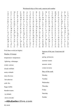 Days of the Week Word Search Printable