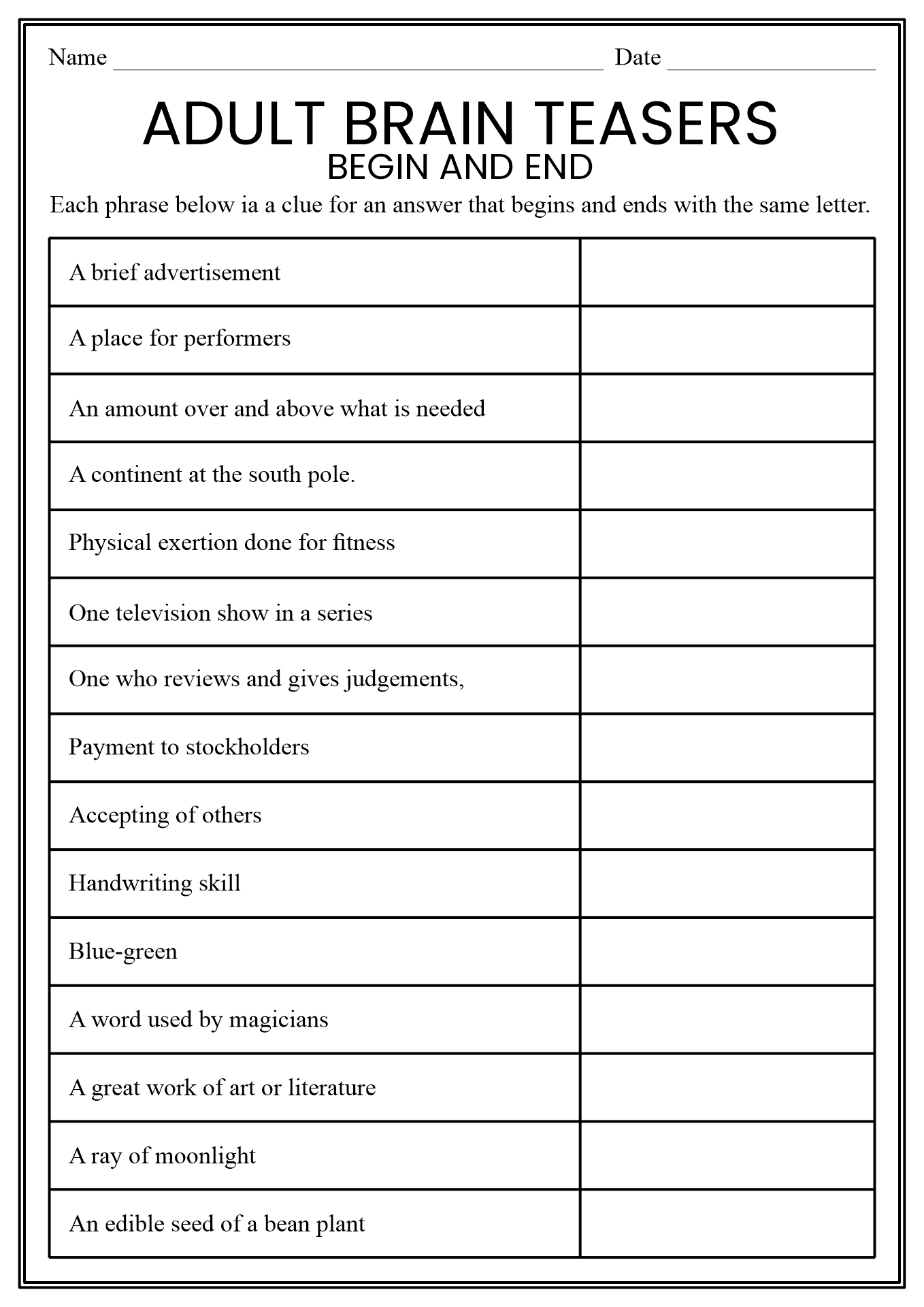 12 Best Images of Riddles And Brain Teasers Worksheets - Printable