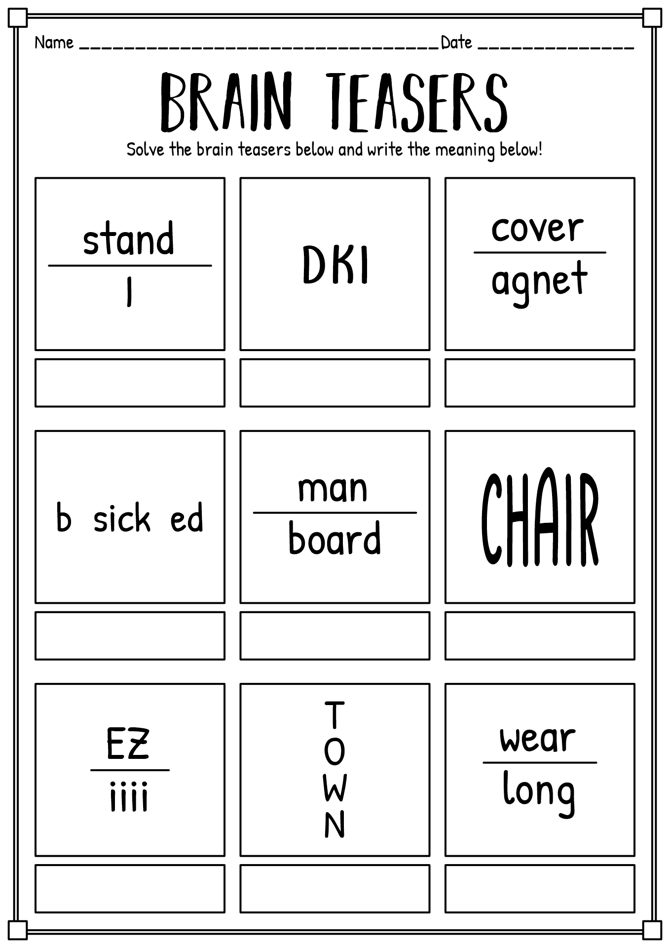 12 Best Images of Riddles And Brain Teasers Worksheets Printable