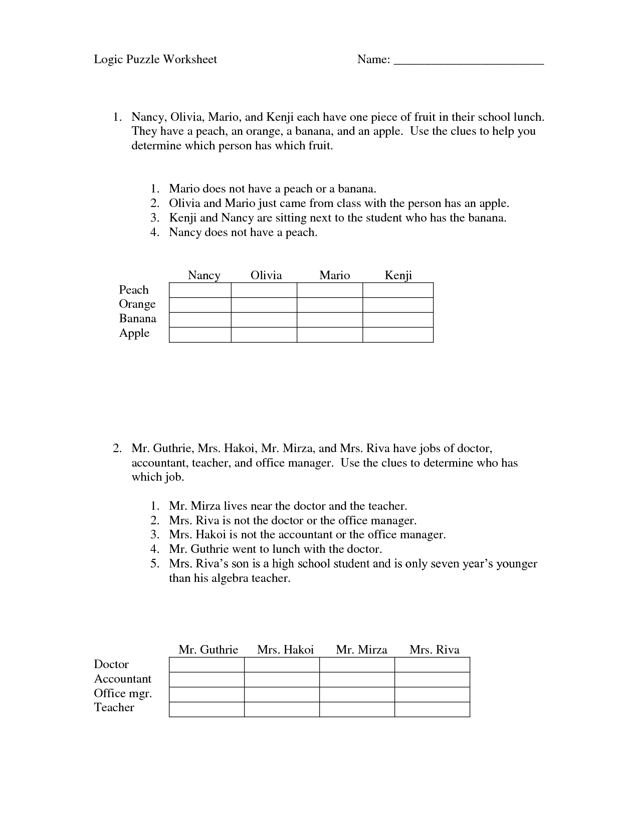 Inductive And Deductive Reasoning Worksheet