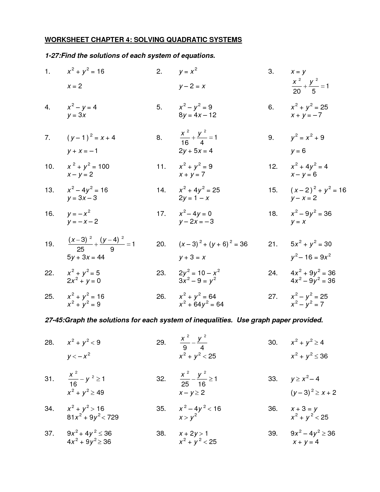 17 Best Images of Quadratic Equations Worksheet PDF  Quadratic Formula Worksheet, Solving 