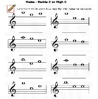 Learning Treble Clef Notes Worksheets