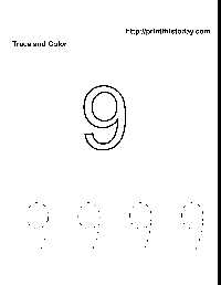 Number 9 Tracing Worksheets Preschool