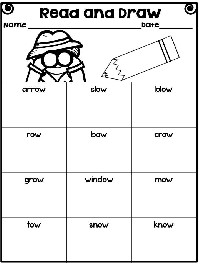 Vowel Team Oa and Ow Worksheet