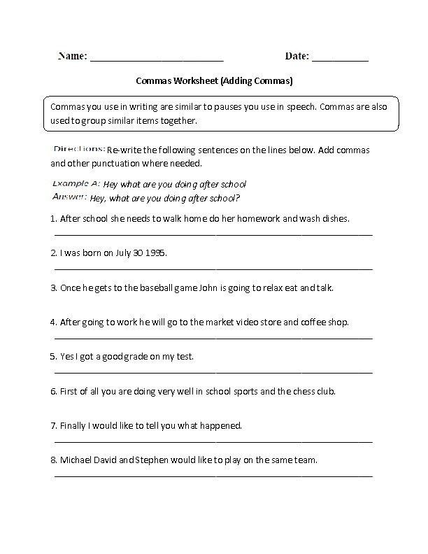 Greek Root Photo Worksheet Comma Worksheet 5th Grade Free Printable